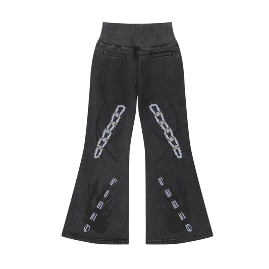 CyberSigil - Vintage Washed Flared Pants