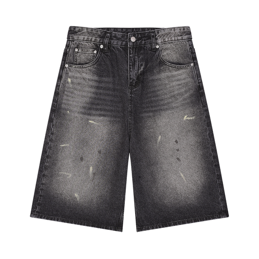 Iconic - Vintage Wash Wide Denim Shorts