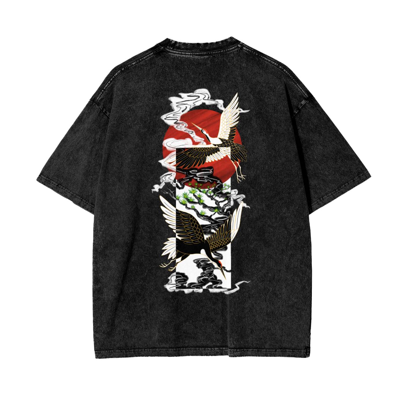 Cranes in the Sun - Oversized Washed Tee