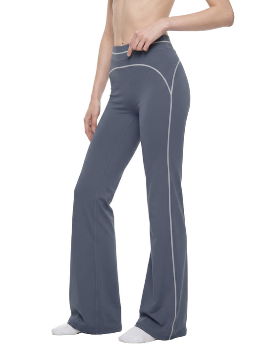 26 Essential - High Rise Topstitching Flared Leggings