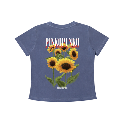 Summer Sunflowers - Washed Slim Fit Tee
