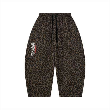 Graffiti - Unisex Leopard Barrel Leg Sweatpants