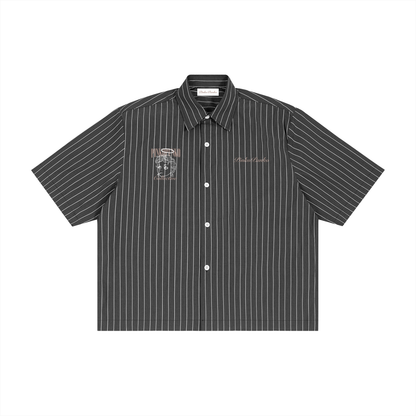 Performative Climber's Uniform - Striped Boxy Button-Up Shirt