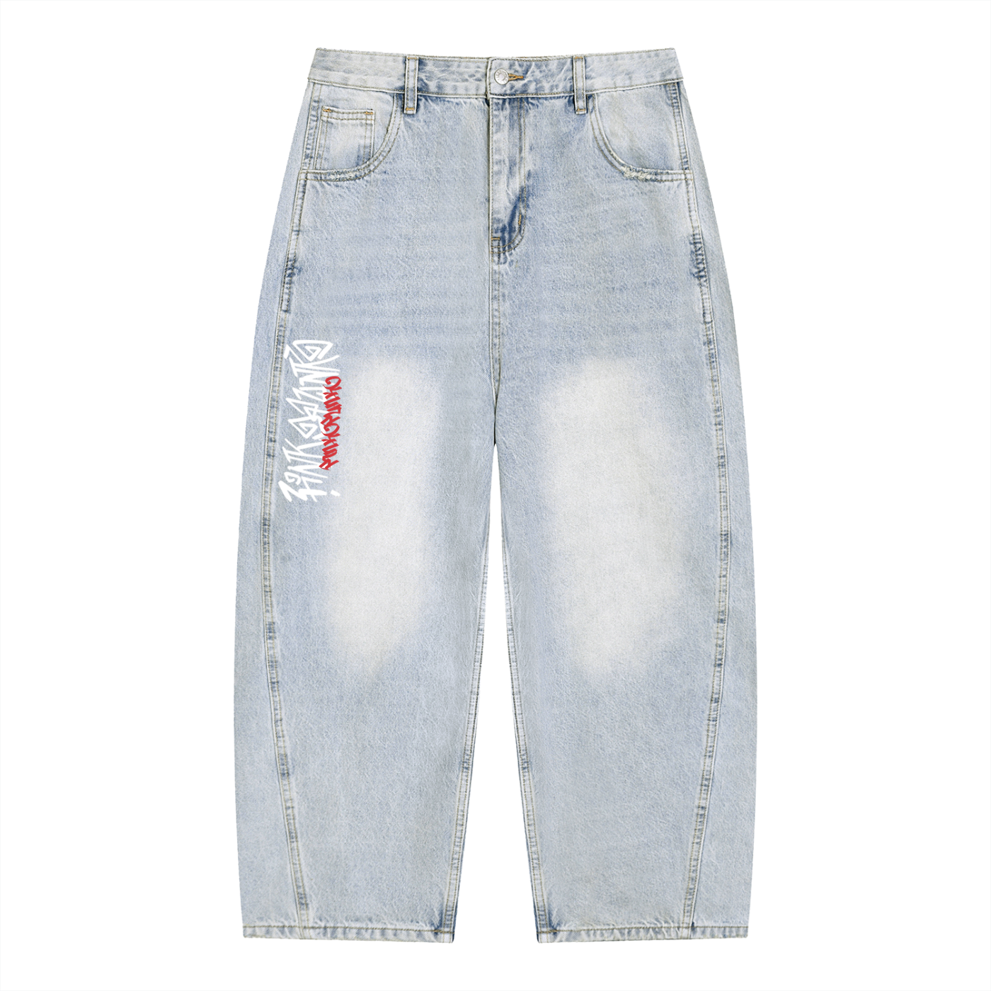 Graffiti - Vintage Wash Sunfade Barrel Leg Jeans