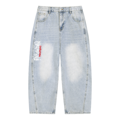 Graffiti - Vintage Wash Sunfade Barrel Leg Jeans