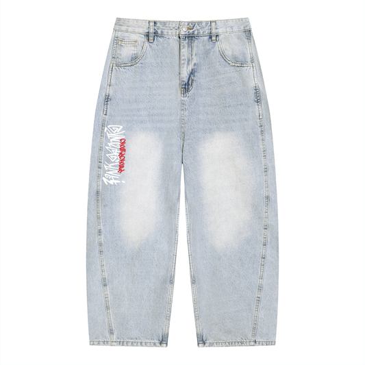 Graffiti - Vintage Wash Sunfade Barrel Leg Jeans