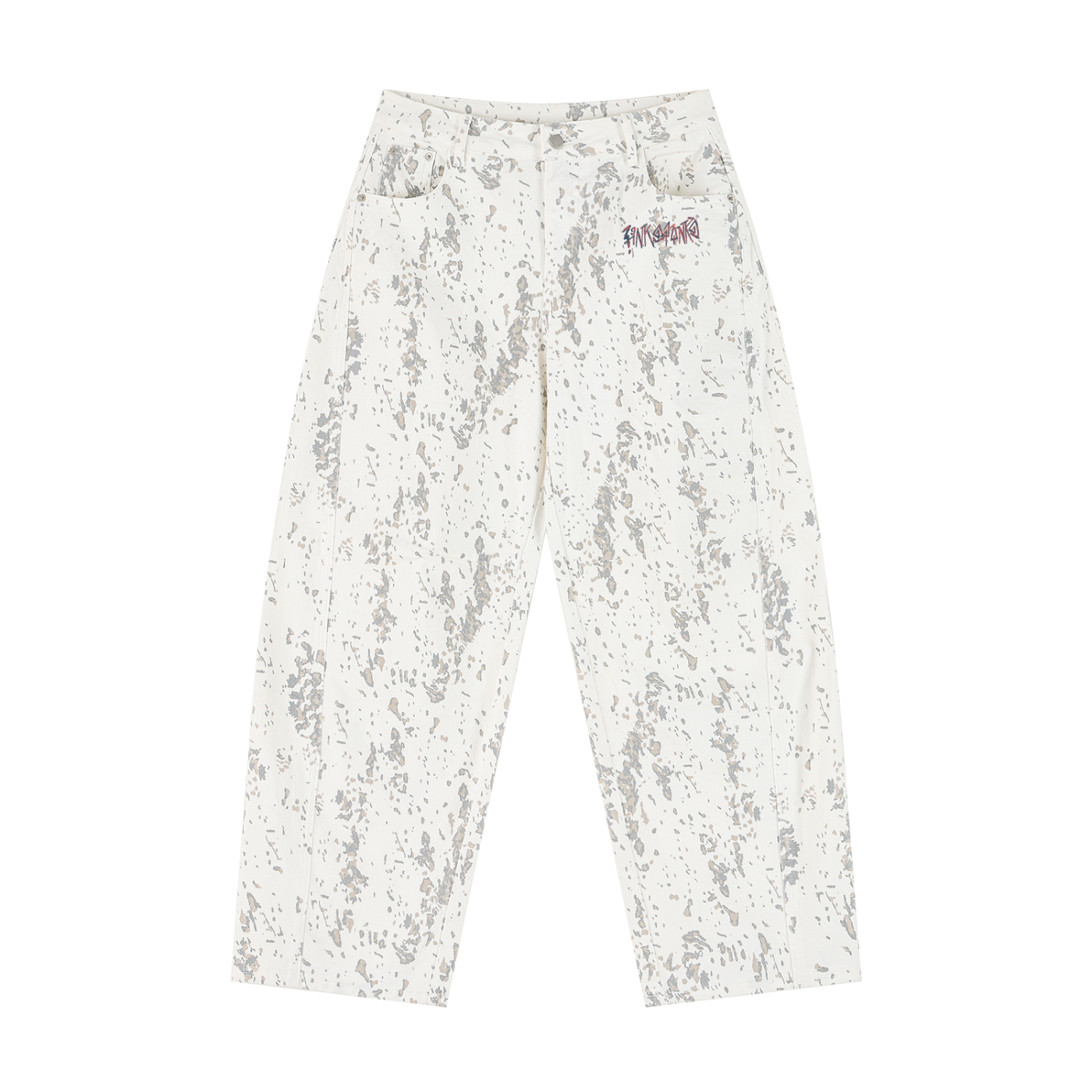 Splatter Barrel Leg Jeans