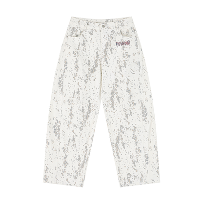 Splatter Barrel Leg Jeans
