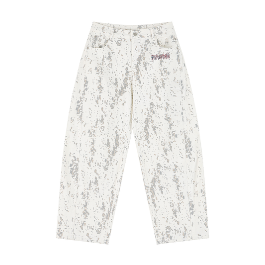 Splatter Barrel Leg Jeans