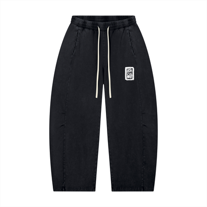 Simple - Mineral Wash Barrel Leg Pants