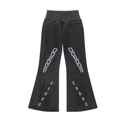 CyberSigil - Vintage Washed Flared Pants
