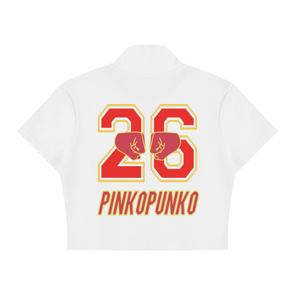 Ganba - Cropped Full Zip T-Shirt