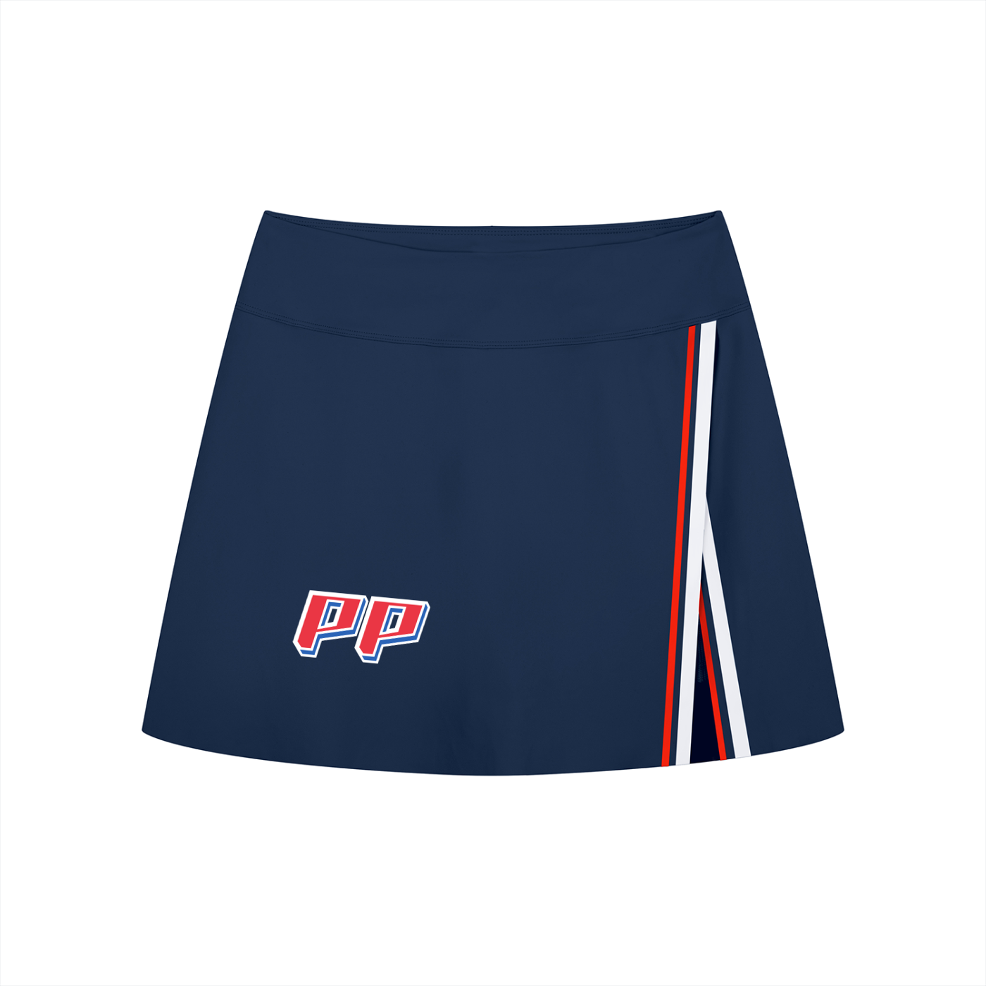 26A-Line Contrast Panel Slit Skort