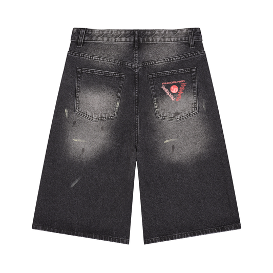 Iconic - Vintage Wash Wide Denim Shorts