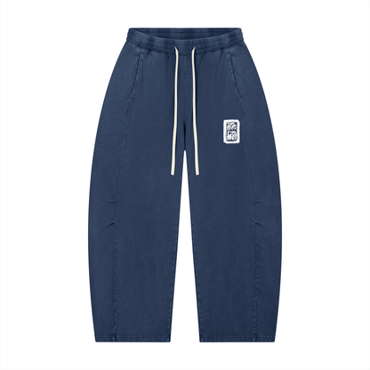 Simple - Mineral Wash Barrel Leg Pants