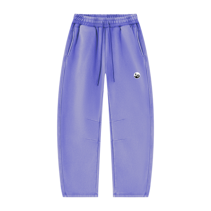 Pin and Pang - Unisex Vintage Wash Barrel Leg Fleece Sweatpants