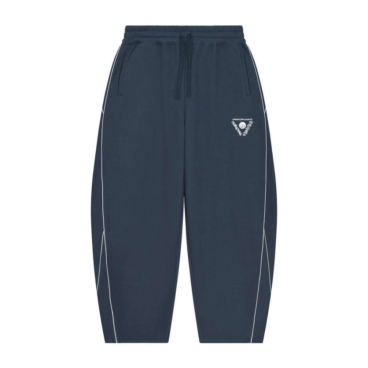 Iconic - Unisex Piping Fleece Barrel Leg Sweatpants