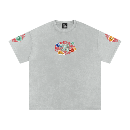 Boulder House - Snow Washed Oversized Cotton T-Shirt
