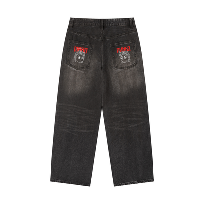 Settler's Angel/Devil - Wide Vintage Wash Denim Jeans
