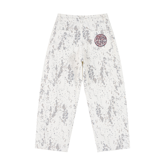 Splatter Barrel Leg Jeans