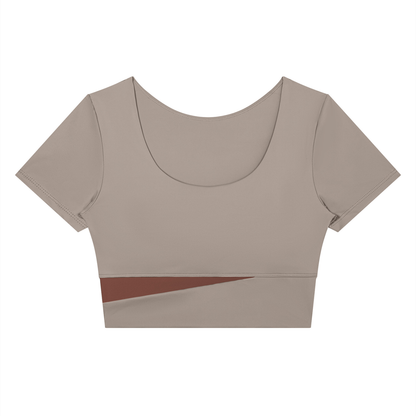 26 Essential - Women's Panelled Crop T-Shirt