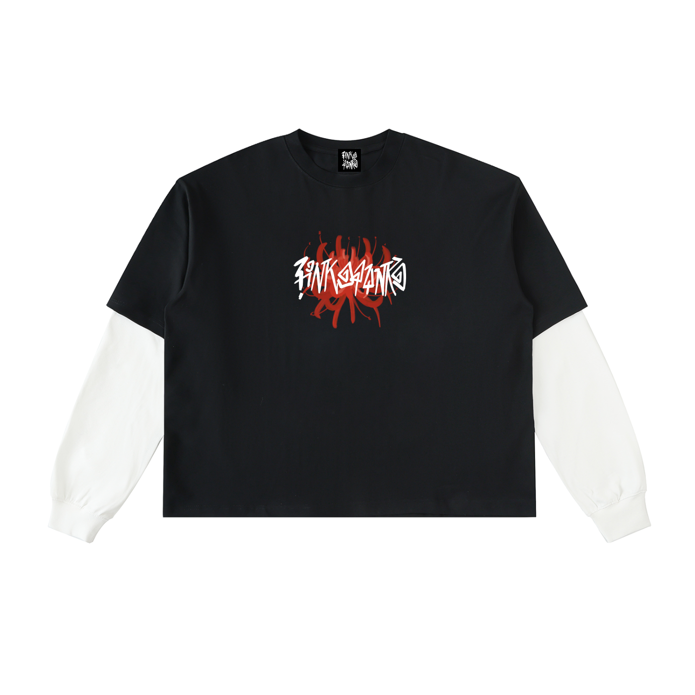 Skeleton Lily - Layered Contrast Sleeve Tee