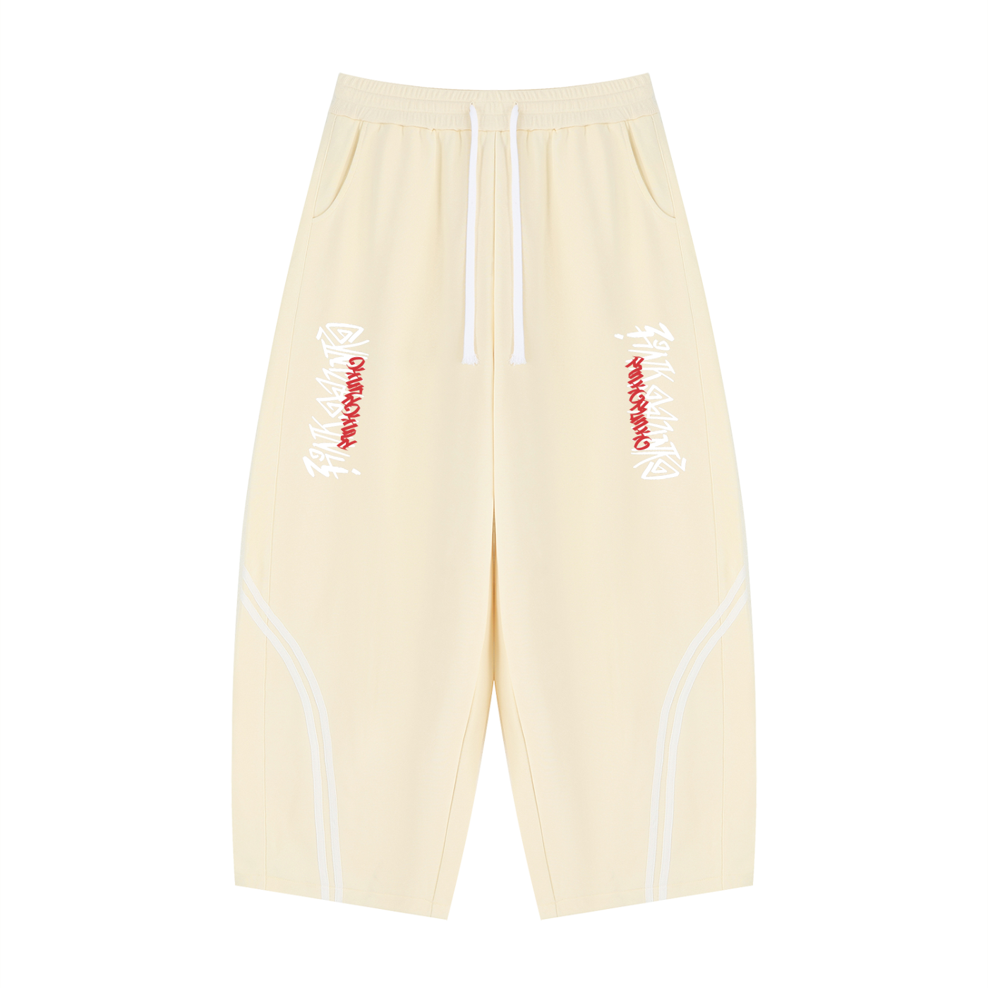 Graffiti - Wide Leg Piping Sweatpants