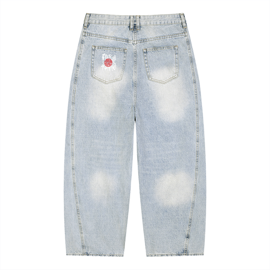 Graffiti - Vintage Wash Sunfade Barrel Leg Jeans