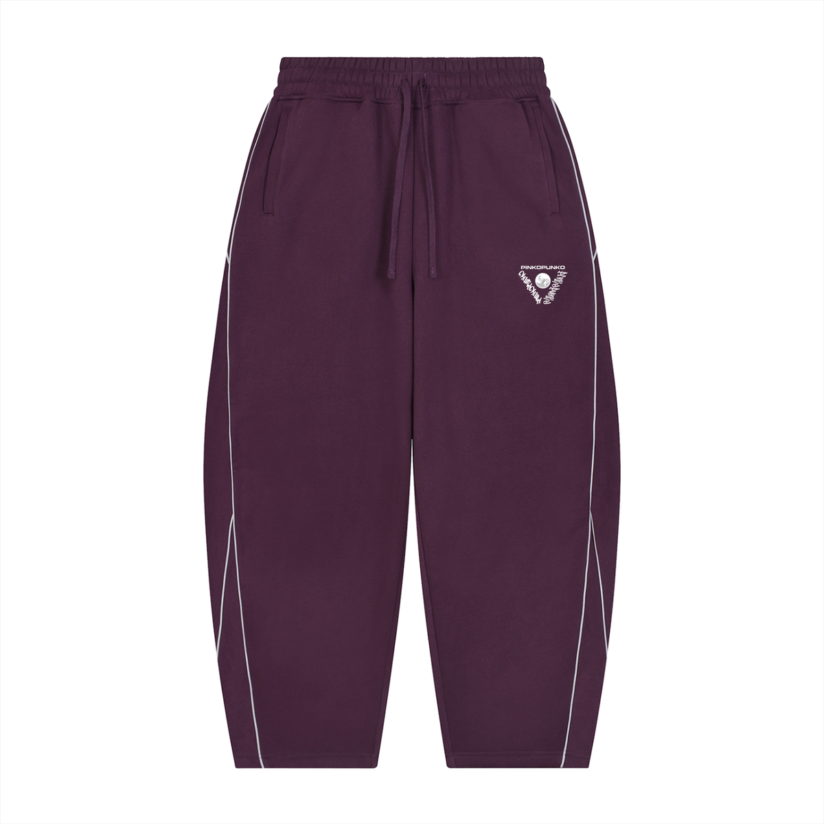 Iconic - Unisex Piping Fleece Barrel Leg Sweatpants