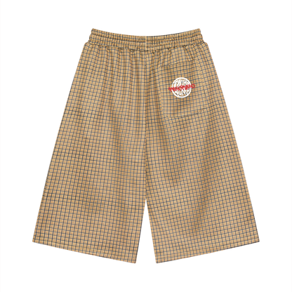 Iconic - Unisex Plaid Drawstring Shorts