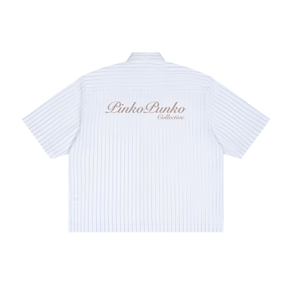 Performative Climber's Uniform - Striped Boxy Button-Up Shirt