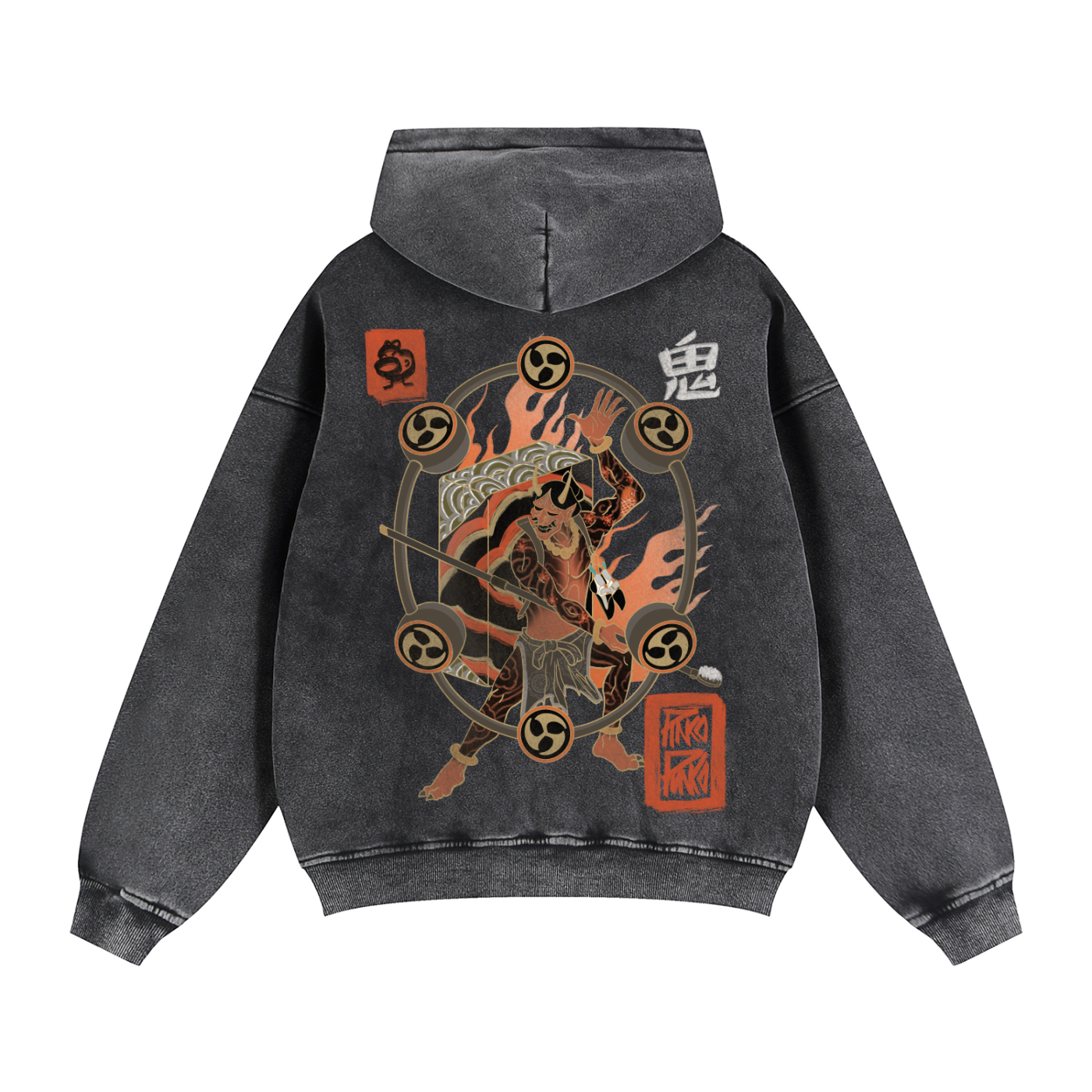 Demon of the Crag - Washed Double Zip Hoodie