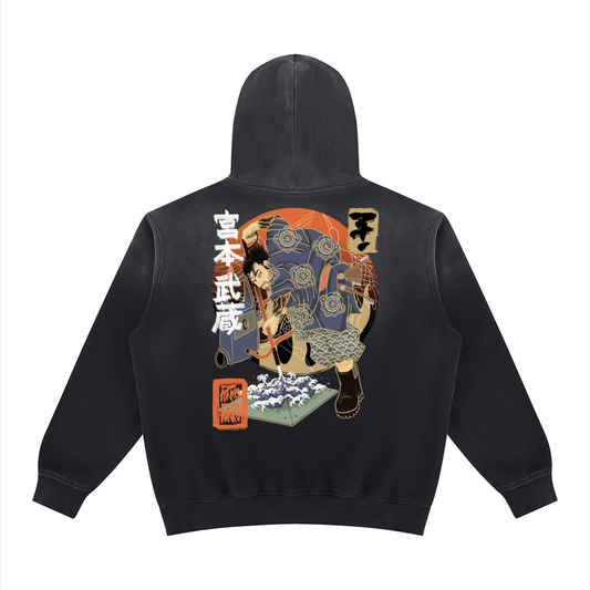 Miyamoto Musashi Killing your Project - Unisex Vintage Wash Fleece Hoodie