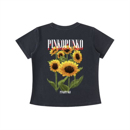 Summer Sunflowers - Washed Slim Fit Tee