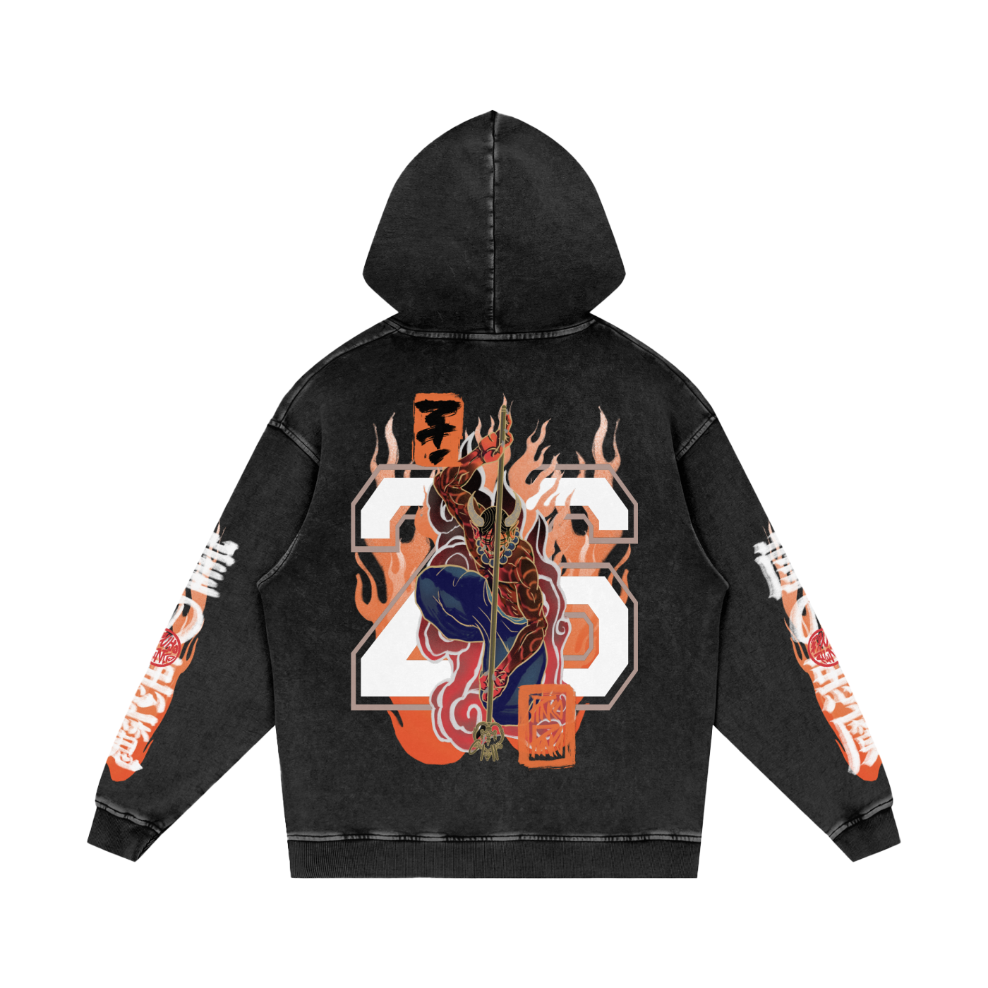 Demon of the Crag V2 - Snow Washed Loose Hoodie