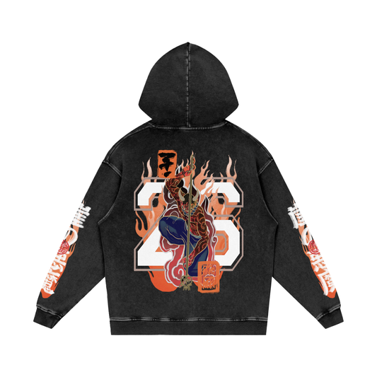Demon of the Crag V2 - Snow Washed Loose Hoodie
