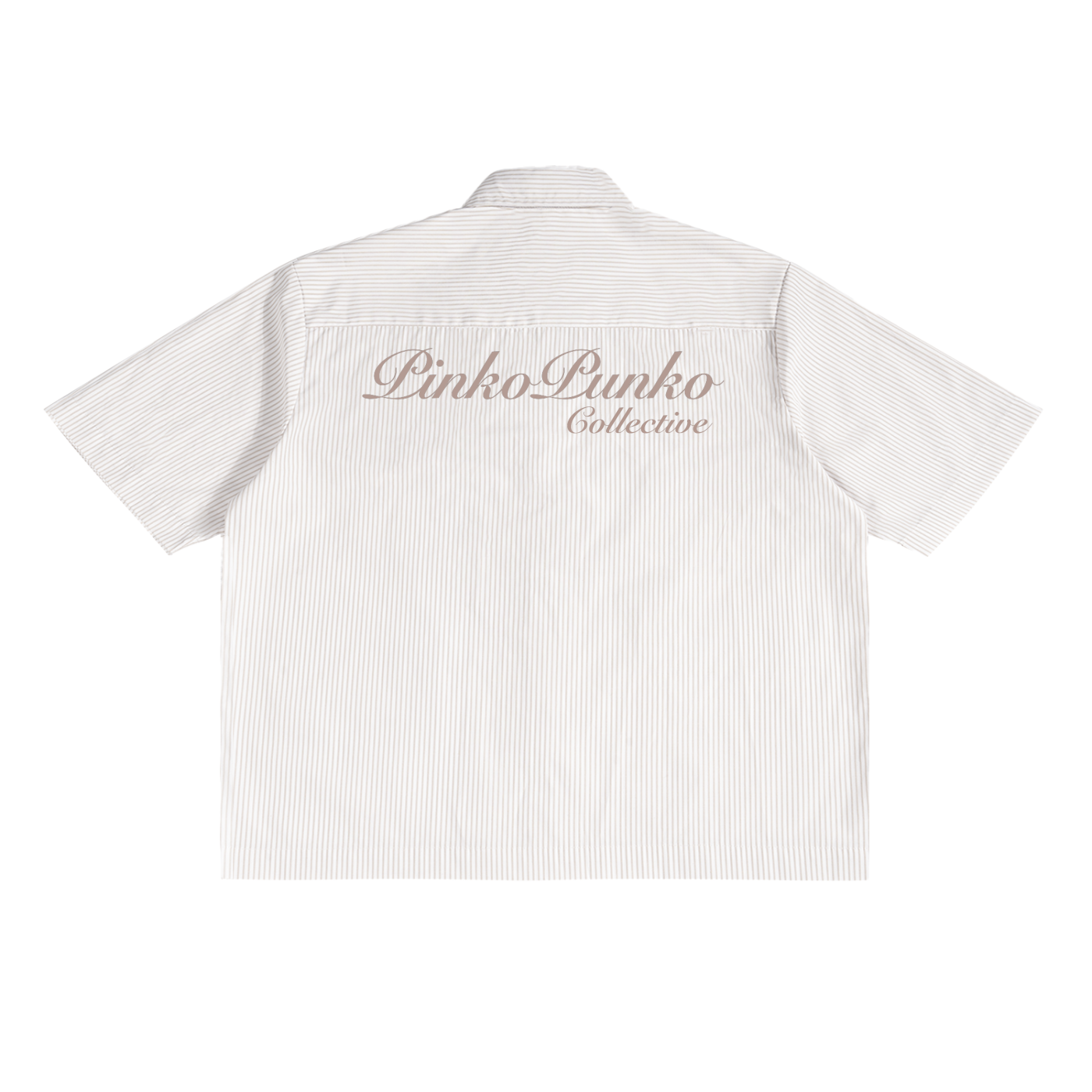 Performative Climber's Uniform - Striped Boxy Button-Up Shirt (Apricot)
