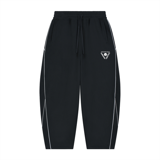 Iconic - Unisex Piping Fleece Barrel Leg Sweatpants
