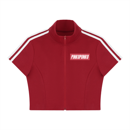 Ganba - Cropped Full Zip T-Shirt