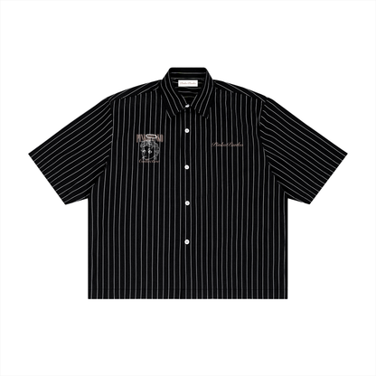 Performative Climber's Uniform - Striped Boxy Button-Up Shirt