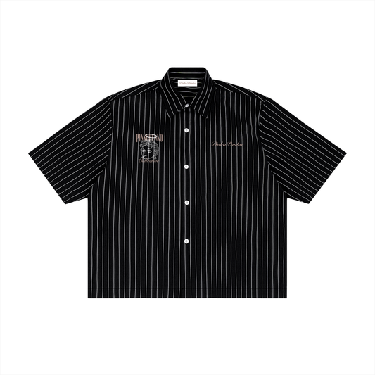 Performative Climber's Uniform - Striped Boxy Button-Up Shirt