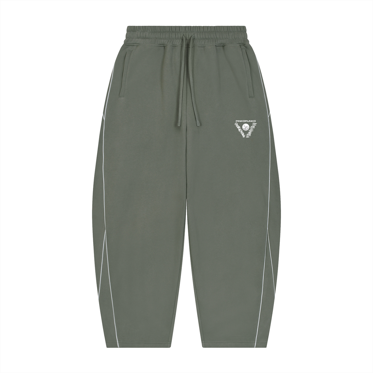 Iconic - Unisex Piping Fleece Barrel Leg Sweatpants