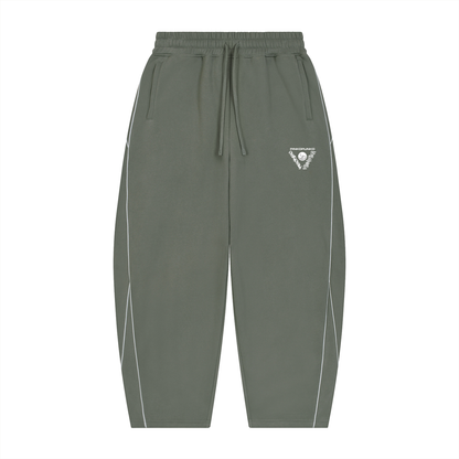 Iconic - Unisex Piping Fleece Barrel Leg Sweatpants