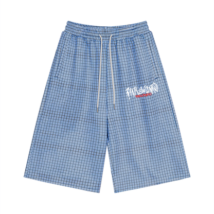 Iconic - Unisex Plaid Drawstring Shorts