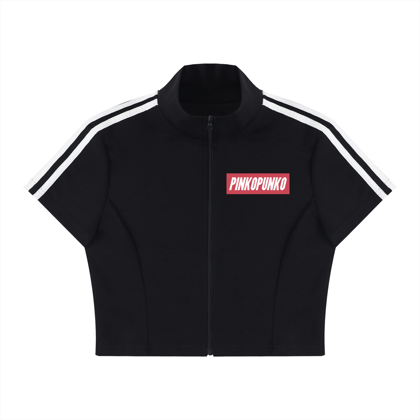 Ganba - Cropped Full Zip T-Shirt