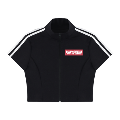 Ganba - Cropped Full Zip T-Shirt