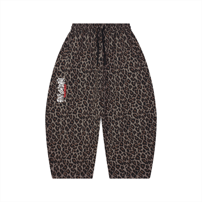 Graffiti - Unisex Leopard Barrel Leg Sweatpants