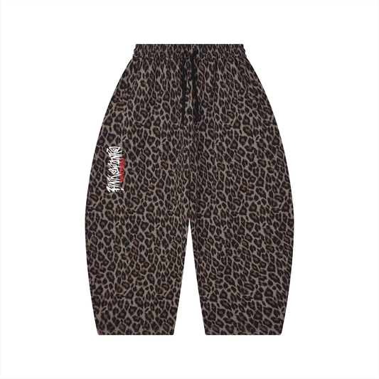 Graffiti - Unisex Leopard Barrel Leg Sweatpants