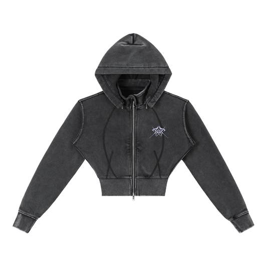 CyberSigil - Vintage Washed Cropped Hoodie