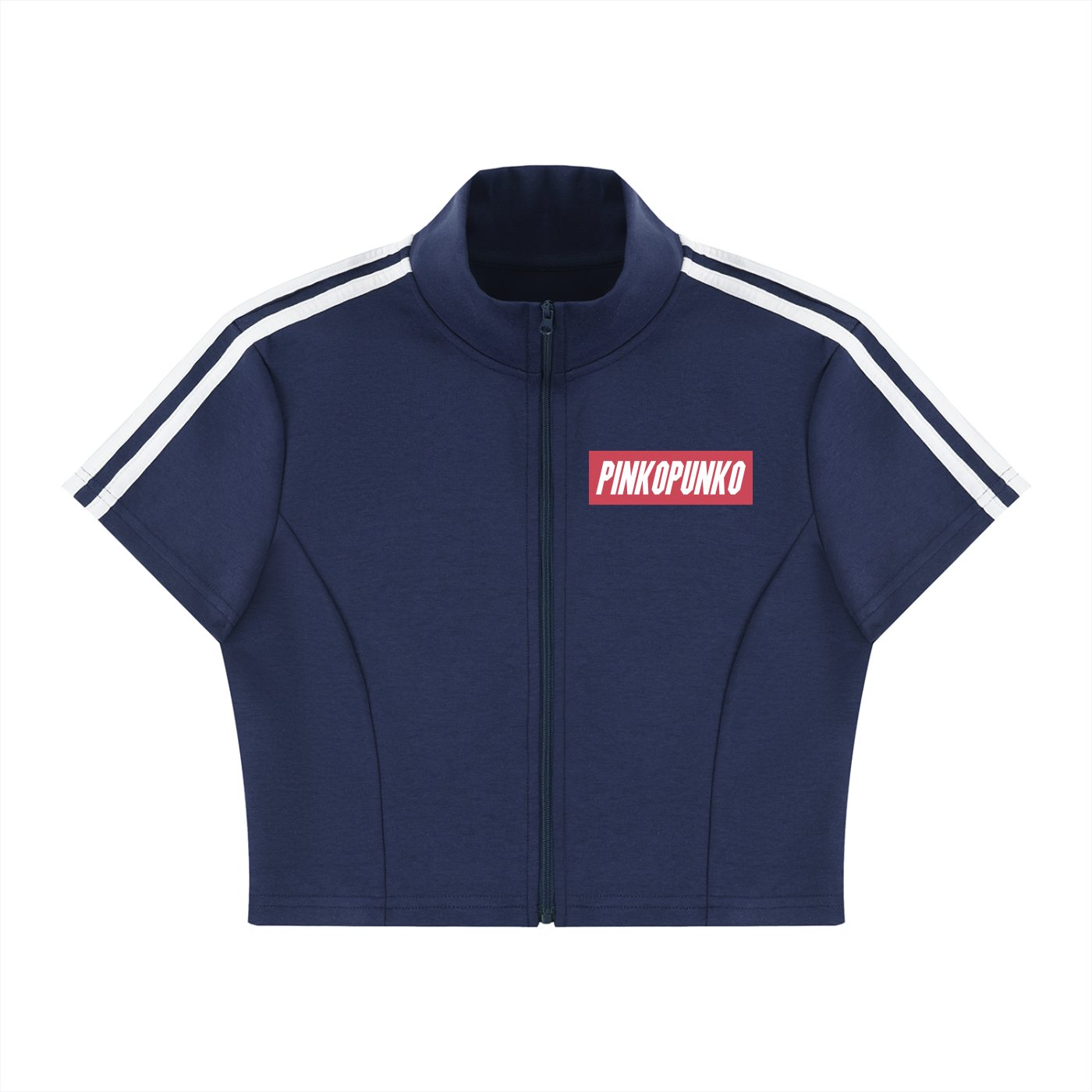 Ganba - Cropped Full Zip T-Shirt